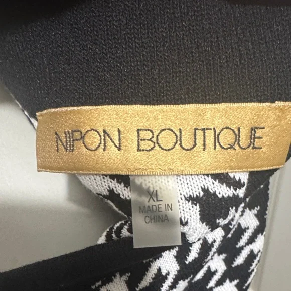 Nipon Boutique Monochrome Houndstooth Midi Skirt - Picture 5 of 6